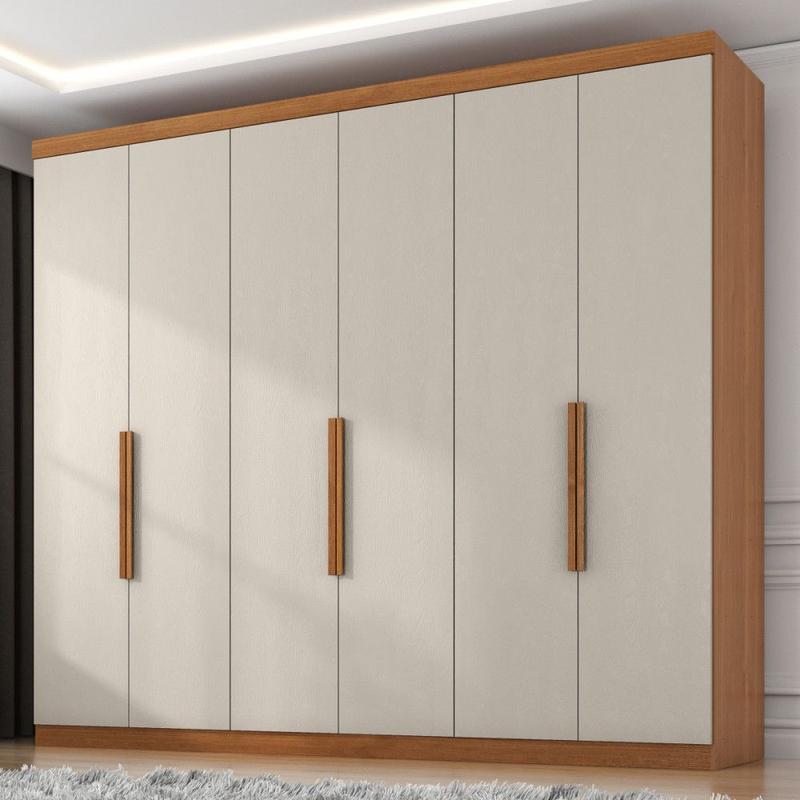 Guarda Roupa de Casal Evidence Plus II 6 Portas Cinamomo e Areia